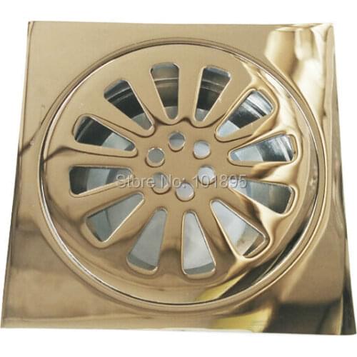 L16805 Chrome Color Brass 8*8 CM Floor Drain