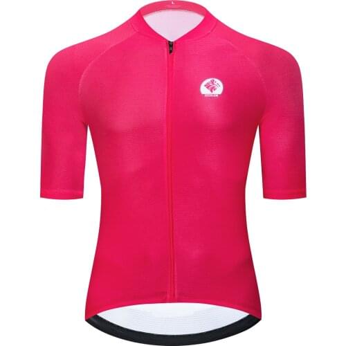 Summer Pink-Grey Short Sleeves Cycling Jersey MTB Quick Dry Bicycle Wear Team Tour Aero Ciclismo Maillot