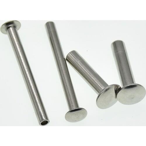 M2 304 Stainless Steel Oval Head Semi-Tubular Rivets Round Head Half Hollow Shank GB873