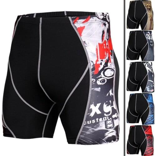 2021 Men Breathable Shorts Gym Fitness Shorts Dry Fit Running Compression Tight Sport Short Pants Male Workout Elastic Shorts