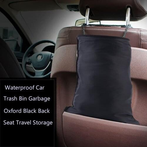 100% Brand New Worldwide Waterproof Car Trash Bin Garbage 210D Oxford Black Back Seat Travel Storage Car Trash Bin