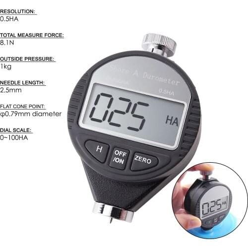 Shore A Rubber New Digital Hardness Durometer Tester Meter 0~100HA , Plastic, Leather, Multi-grease, Wax etc