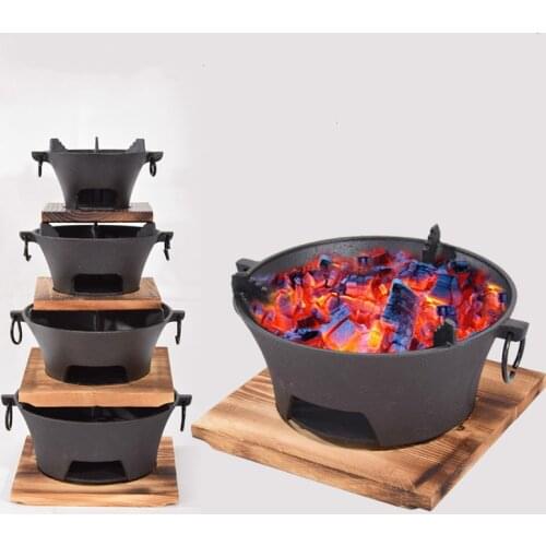 Outdoor Party Cast Iron Charcoal Stove Barbecue Oven Household Barbecue Oven Household Charcoal Baking Pan Oven BBQ Fire Pit