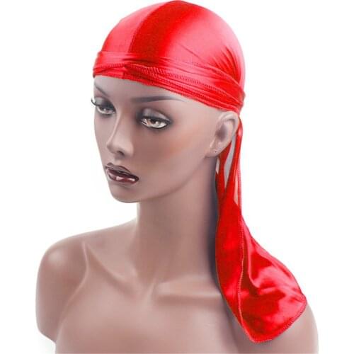 Men Women Silk Satin Breathable Silky Durag 360 Wave Cool Bandana Hat Turban