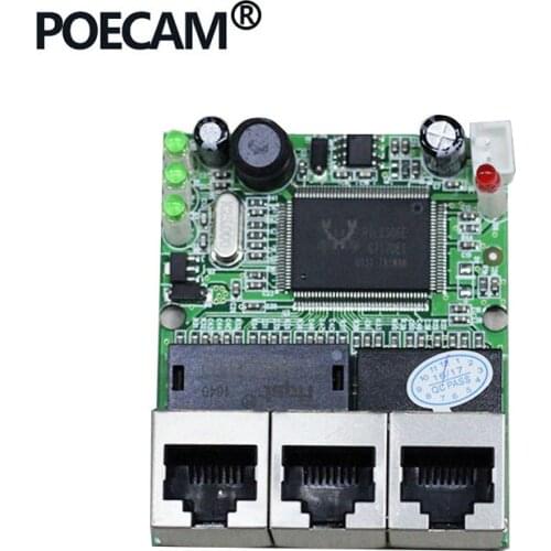 Realtek RTL8306E chipset high performance stock 8pcs/lot 3 port ethernet switch module pcb board