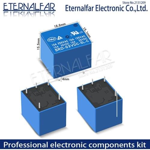 Time Relays SRD-09VDC-SL-C 5V 6V 9V 12V 24V 48V DC 10A 125V 250V AC SPDT NO Typc A 4PIN SPDT B-M Typc C 5PIN PCB T73