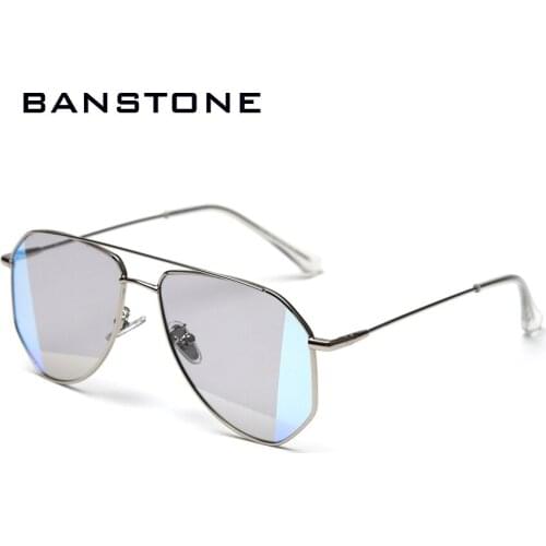 BANSTONE retro oversized sunglasses polarized uv400 metal high quality irregular women sun glasses for men 2020 new year gifts