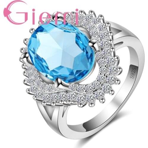 High-End AAA+ Clear CZ Crystal Jewelry Real Silver Color Finger Rings for Women Female Wedding Party Engagement Bijoux Anel