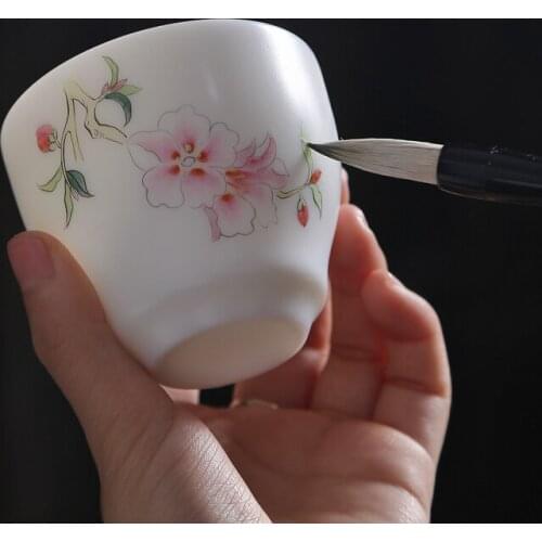 NEWYEARNEW 1piece Retro Ceramic Tea Wine Cup Set Accessorie Hand Painted Tableware Wedding Business Gift