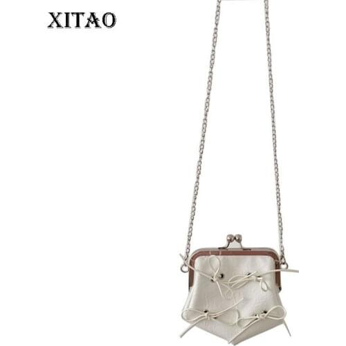 XITAO All-match Bow Bags Fashion New Women Mini Chain Cross Body Bag 2021 Patchwork Small Fresh Casual Irregular Bags WMD1842