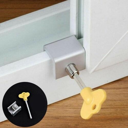 1pc Door Window Lock Restrictor Aluminum Sliding Door Anti-Theft Lock Children Security window Cable Limit Lock Safety Key Lock