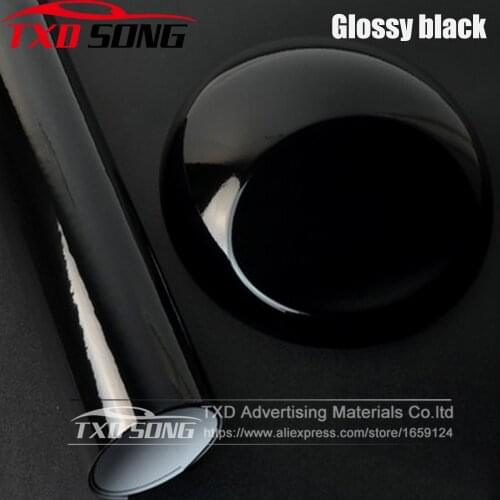 10/20/30/40/50/60x152CM Glossy Black vinyl film for car wrapping with air free bubbles glossy black car sticker car decoration