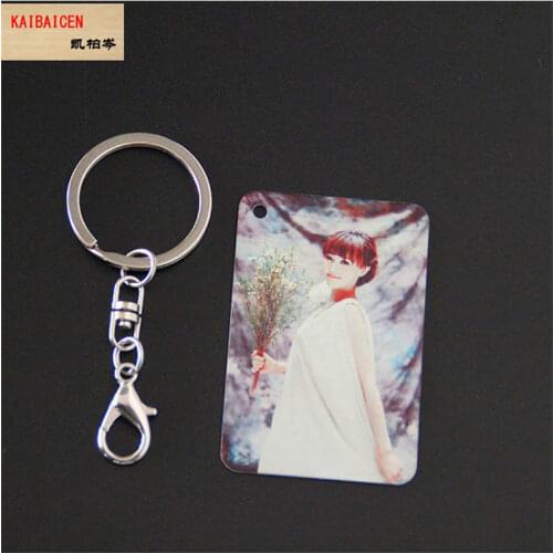 200pcs/lot sublimation aluminum blank round heart key chain heat transfer printing key ring consumables two sides can printed