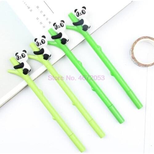 480pcs/lot Cartoon panda bamboo Neutral pen stationery canetas material escolar gift office school gel pen Reward supplies