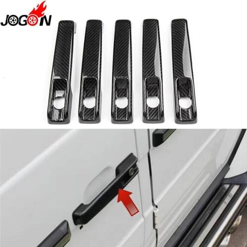 5pcs Carbon Fiber For Mercedes Benz G Class W463 G55 G63 G500 G550 2009-2018 Car Accessories Door Handle Cover Trim Ornament