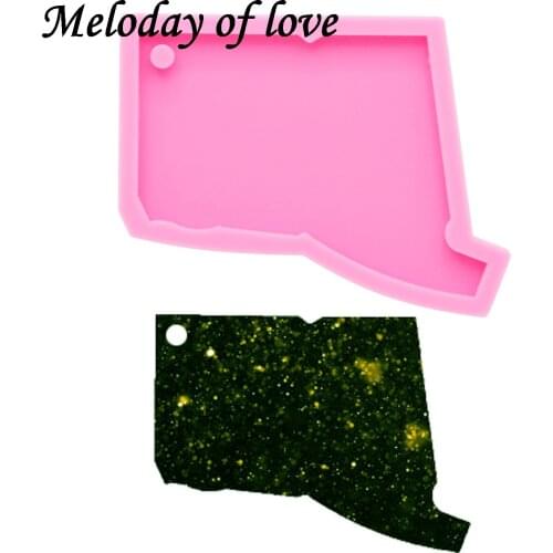 Shiny Connecticut tate keychain molds for keychains DIY epoxy model resin keychain mold silicone rubber DY0215