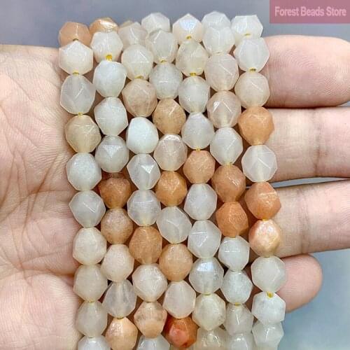 Natural Faceted Yellow Aventurine Loose Spacers Beads DIY Bracelet Accessories Fashion Beads for Making Jewelry 14" Inch 8MM