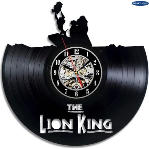 The Lion King Art Vinyl Wall Clock Gift Room Modern Home Record Vintage Decoration