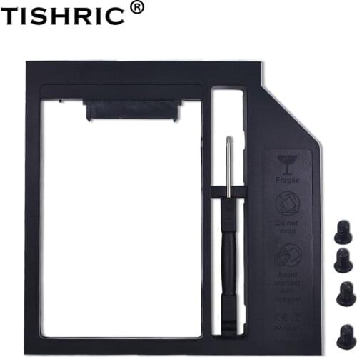 TISHRICl Black 2nd HDD Caddy 9.5mm SATA 3.0 HDD Case Enclosure for Laptop CD/DVD-ROM Optical Bay for 2.5" 7mm / 9mm SSD