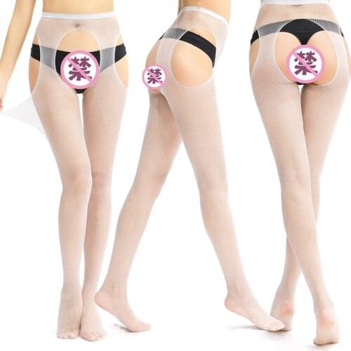 Women Sexy Designer Stocking Net Pantyhose Thigh High Knee Long Stockings Black Lolita Tights Mesh Open Crotch Fishnet Stocking