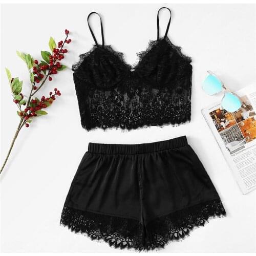 Womens underwear Plus Size women underwear sexy Sling Sleepwear Lace Nightwear Underwear Set lencería