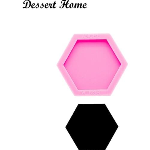 DY0295 Diamond/Square Badge Reel Epoxy Resin Molds /Small hex phone grip/geoda socket Silicone Mould DIY Mold Shiny Glossy