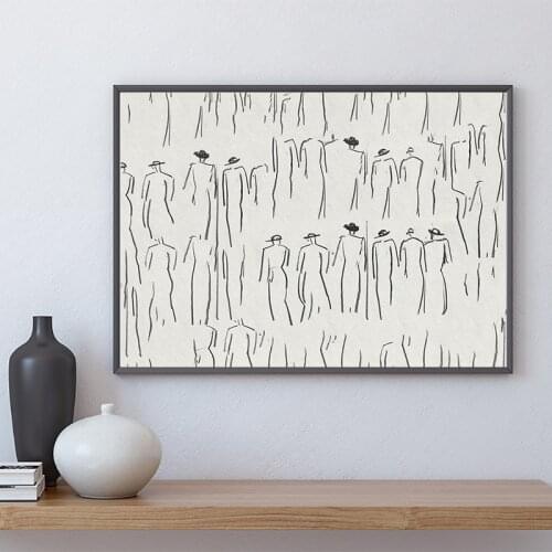 Figure Vintage Sketch Art Drawing Canvas Painting Abstract Line Prints Minimalist Wall Art Picture Retro Poster Home Room Decor