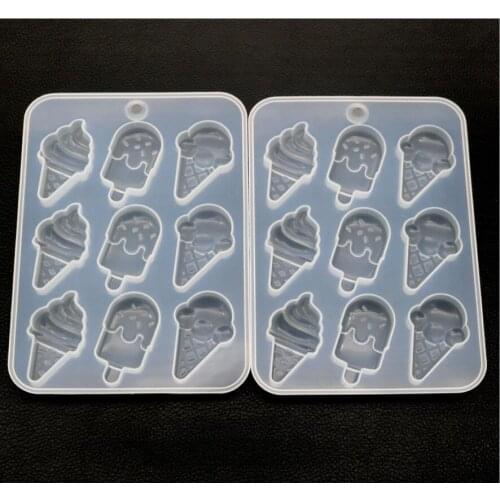 Ice cream mold 9 with mirror hand pendant to make silicone mold