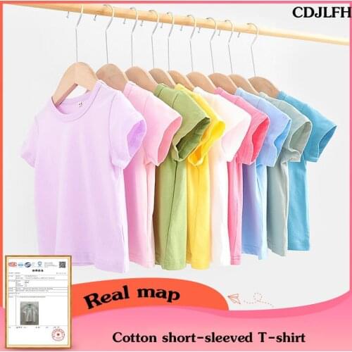 New 16 Colors Solid Short Sleeve Children T-shirt For Boys Girls Cotton Summer Kids Tops Tees Baby Kids Tshirts Blouse Clothes