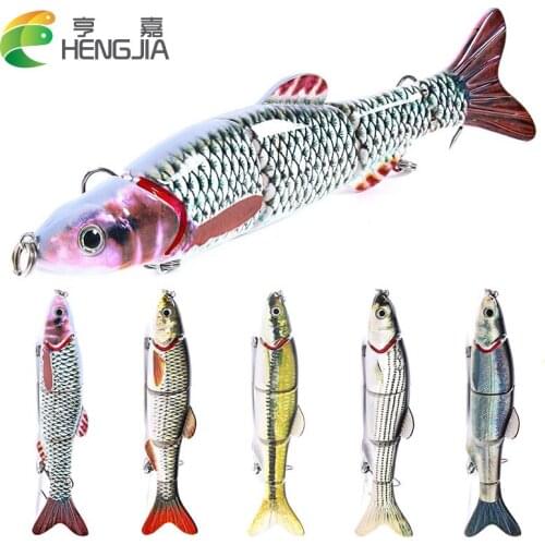 HENGJIA 1pcs 16cm 40g Fishing Wobbler 3D Lifelike 5 Segments Big Swimbait Hard Bait Fishing Tackle Crankbait Sinking Lure