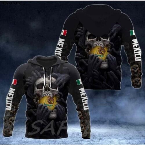 MEXICO COAT OF ARMS SKULL ART Country 3D Printed Man Female Zipper HOODIE Pullover Sweatshirt Hooded Jersey Tracksuits