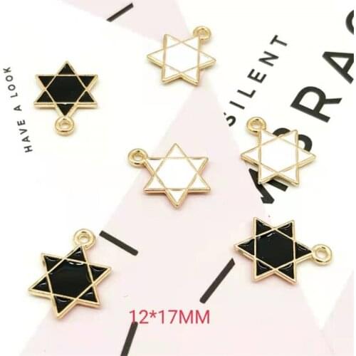 Dripping Oil Classic Six-Pointed Star Alloy Jewelry Accessories DIY Handmade Accessoriess Rubber Band Earrings Bracelet Pendants