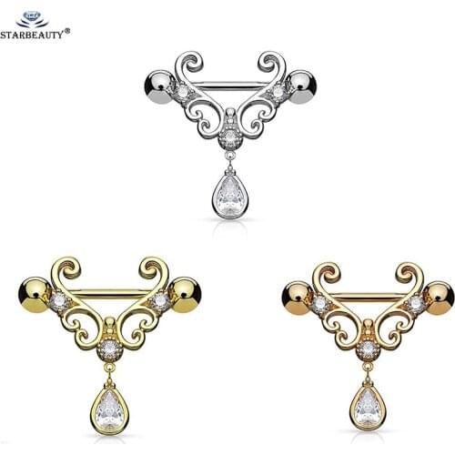 2Pcs 14G Surgical Stainless Steel Punk Skull Hand Shape Nipple Piercing Rings Sexy Bar Rings Jewelry Creative Punk Body Jewelry