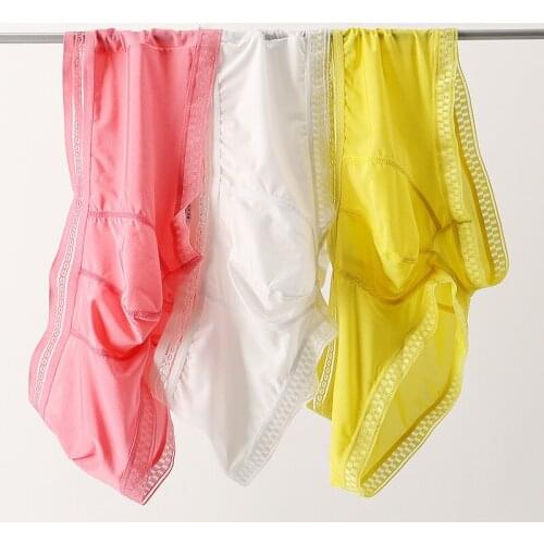 3 pcs/lot Mens Underwear Boxers Set Translucent Underwear Ice Silk Mens Panties Comfort Intimates Breathable Drop Shipping