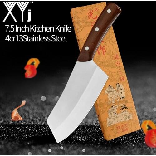 Cleaver Kitchen Knife Stainless Steel Cutlery Knife Full Tang Chopper Versatile Meat Vegetable Cutting Slicing Knife Gift Box