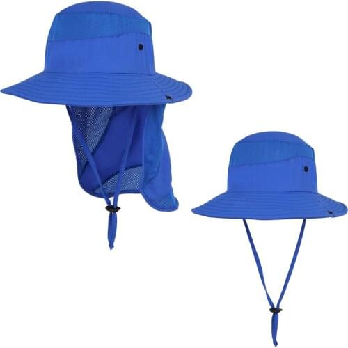 Summer Hat With Neck Flap Kids Boy Girl Sun Beach Sunshine Protection Swimming With String Breathable Outdoor Accessory