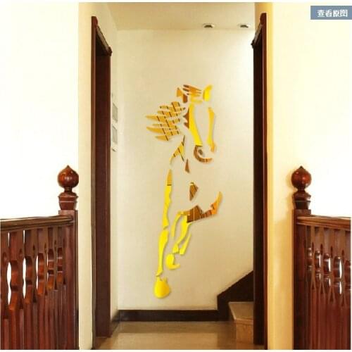 Horses Acrylic Wall Stickers Room Decoration Restaurant Background Art Living Room Bathroom Room Decor Mirror Wall Sticker