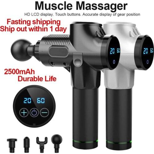 LCD Display Massager Deep Tissue Percussion Pain Relief Body Neck Muscle Massage Exercising Relaxation Slim Shaping Fascia Gun