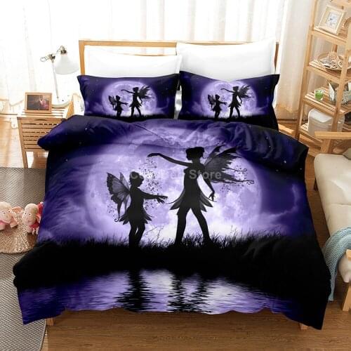 Butterfly Girl Bedding Set Elves Fashion 3d Duvet Cover Sets Comforter Bed Linen Twin Queen King Single Size Moon Luxury Gift