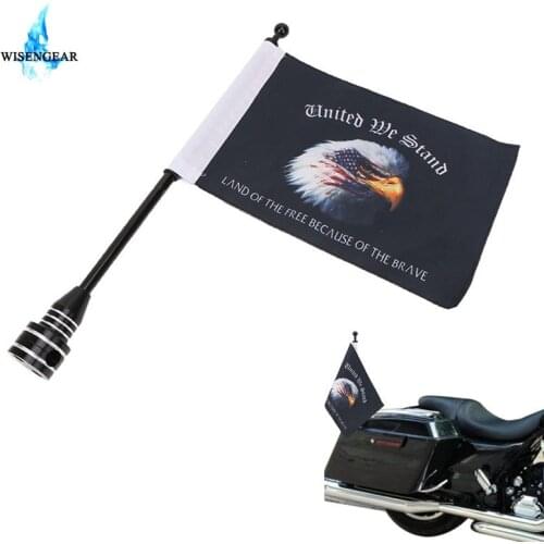 Motorcycle Luggage Rack Flag Pole Mount 6 x 9 American Flag Eagle Skull For Honda Goldwing CB VTX CBR Harley Touring XL 883 1200