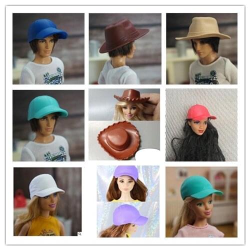 New Ken Fashion Hat Doll Cute Decors Male Doll Caps Princess Doll Baseball Cap Riding Cap Fashion Sun Caps Soft Original Decors