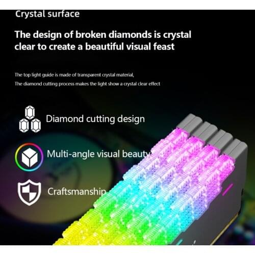 5V 3-Pin ARGB Memory Cooler Fast Heat Dissipation Computer Aluminum Heat Spreader Cooler Desktop PC Computer