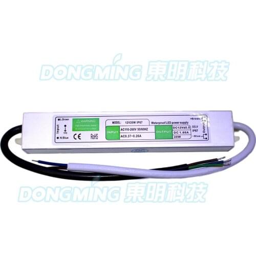 Wholesale 5pcs/lot 20W led adapter 1.66A AC110-260V Transformer DC12V power supply waterproof IP67 led driver