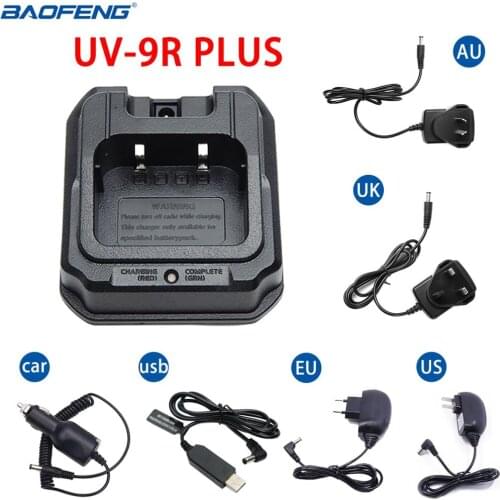 Baofeng Original UV-9R Plus EU/US/UK/AU/USB/Car Charger For Baofeng Waterproof Walkie Talkie UV-XR UV-9R Plus A58 BF-9700 Two