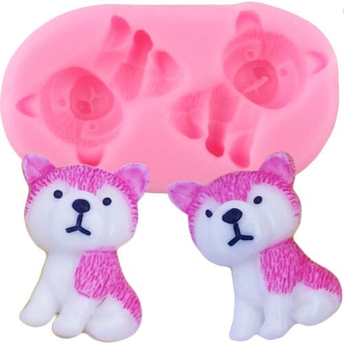 Cute Dog Silicone Molds 3D SugarCraft Fondant Cake Decorating Tools Soap Resin Clay Molds Candy Chocolate Gumpaste Moulds
