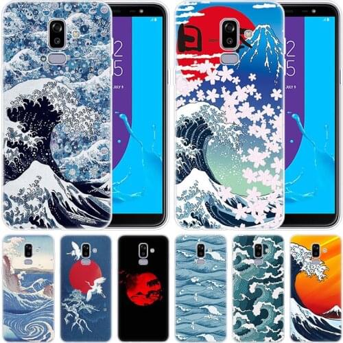 Luxury Silicone Case Japanese Art The Great Wave for Samsung Galaxy J8 J7 J6 J4 J2 2018 Core J3 2016 J5 2017 EU J4 Plus J7 Prime