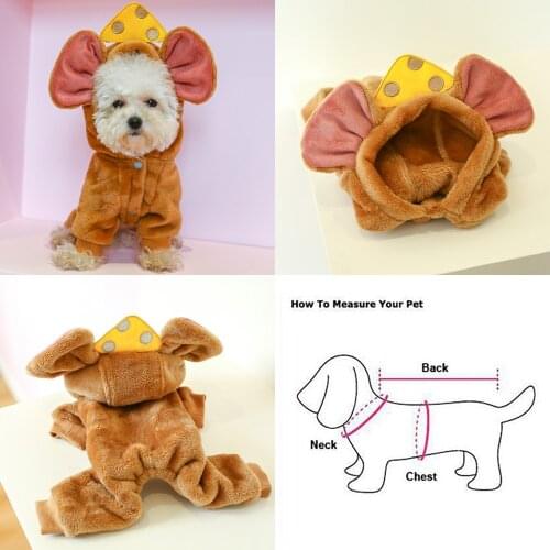 Funny Dog Clothes Soft Warm Pet Clothing Jumpsuit Puppy Yorkshire Pomeranian Bichon Poodle Schnauzer Clothing Warm Dog Garment