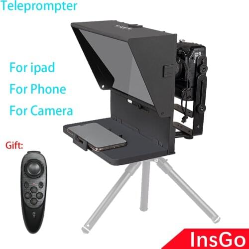 Q2 Teleprompter Portable Inscriber Smartphone Tablet Artifact Video Teleprompter for Mobile DSLR Camera Live Broadcast Recording