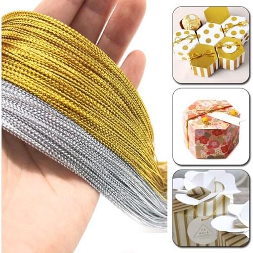 100m Rope Gold Silver Cord Gift Packaging String Metallic Jewelry Thread Cord DIY Tag Line Bracelet Making Labels Mark Lanyard