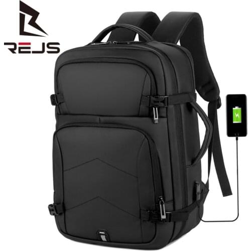 REJS LANGT Large Capacity Mens Backpack with Charging Fit 15.6 Inch Laptop Backpacks Business Bag Casual Travel Mochila